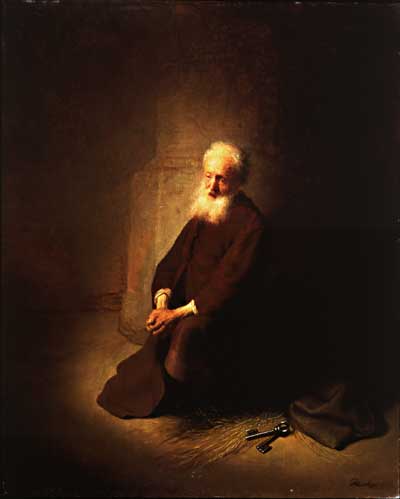 Peter in prison by Rembrandt